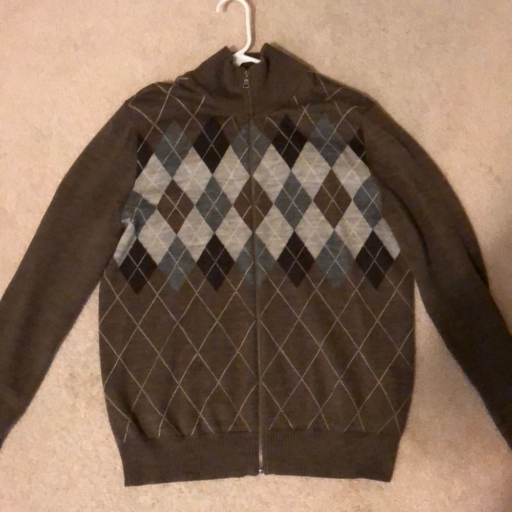 Excellent Condition Brown Argyle Sweater. Size M.